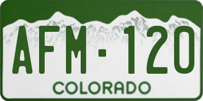 CO license plate AFM120