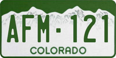 CO license plate AFM121