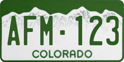 CO license plate AFM123