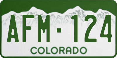 CO license plate AFM124