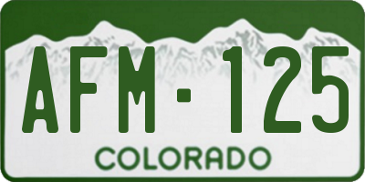 CO license plate AFM125