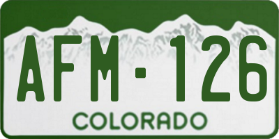CO license plate AFM126