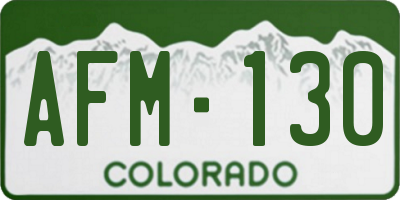 CO license plate AFM130