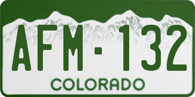 CO license plate AFM132