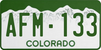 CO license plate AFM133