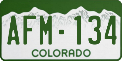 CO license plate AFM134