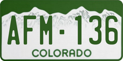 CO license plate AFM136