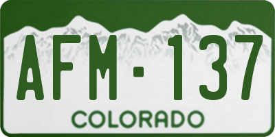 CO license plate AFM137