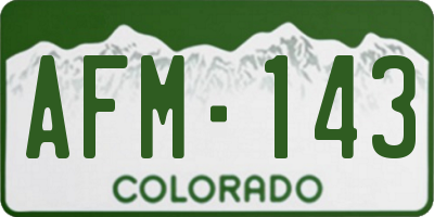 CO license plate AFM143