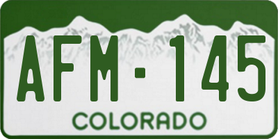 CO license plate AFM145