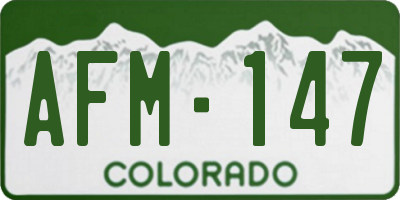 CO license plate AFM147
