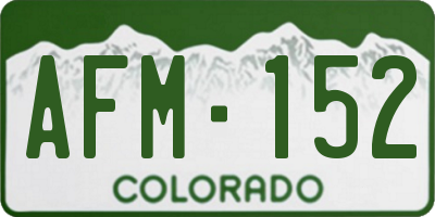 CO license plate AFM152