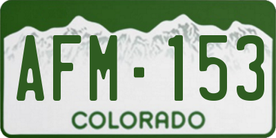 CO license plate AFM153