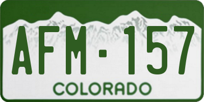 CO license plate AFM157