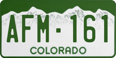 CO license plate AFM161