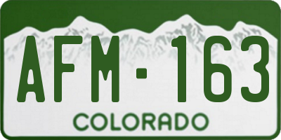 CO license plate AFM163