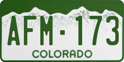 CO license plate AFM173