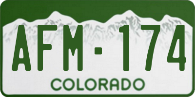 CO license plate AFM174