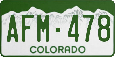 CO license plate AFM478