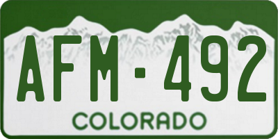 CO license plate AFM492
