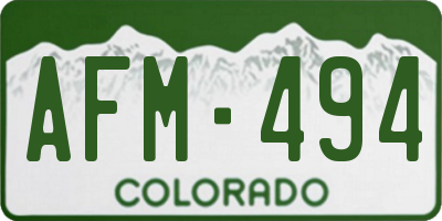 CO license plate AFM494