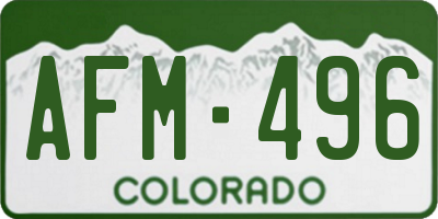 CO license plate AFM496