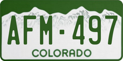 CO license plate AFM497