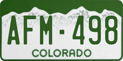 CO license plate AFM498