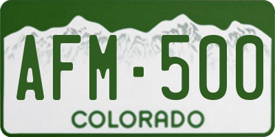 CO license plate AFM500