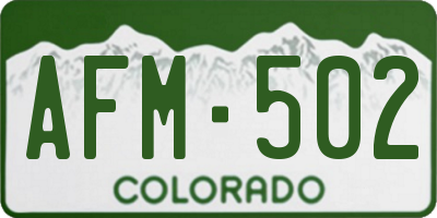 CO license plate AFM502