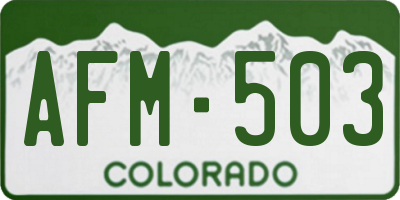 CO license plate AFM503