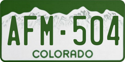CO license plate AFM504