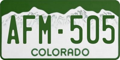 CO license plate AFM505