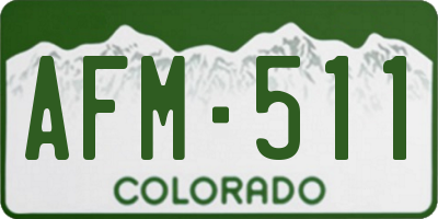 CO license plate AFM511