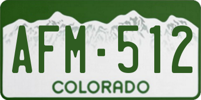 CO license plate AFM512