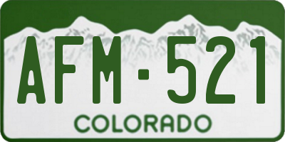 CO license plate AFM521