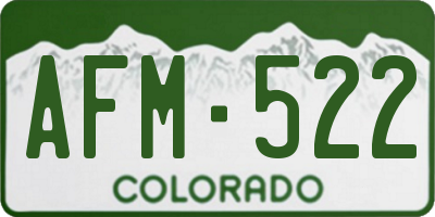 CO license plate AFM522