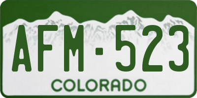 CO license plate AFM523