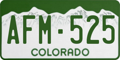 CO license plate AFM525