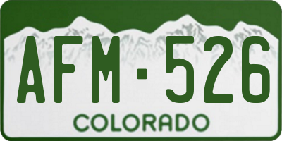 CO license plate AFM526