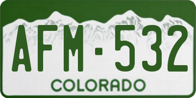 CO license plate AFM532