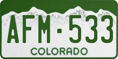 CO license plate AFM533