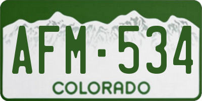 CO license plate AFM534