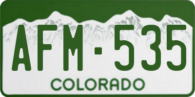 CO license plate AFM535