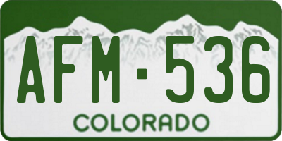 CO license plate AFM536