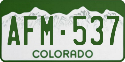 CO license plate AFM537