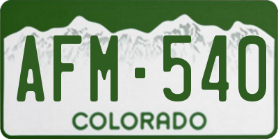 CO license plate AFM540