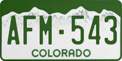 CO license plate AFM543