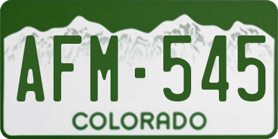 CO license plate AFM545