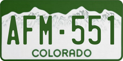 CO license plate AFM551